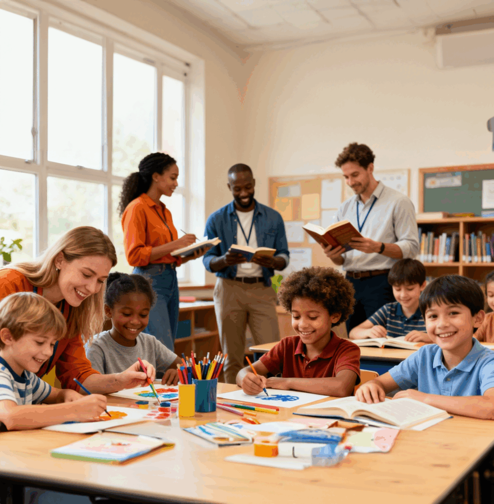 Schulbegleiter bei der Arbeit